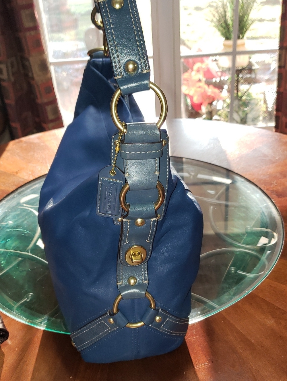 💘🖤💘 BLUE COACH CARLY LIMITED EDITION LEATHER SHOULDER VINTAGE HOBO BAG 10616 - Picture 3 of 13